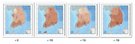 계절별 전일사량 전국 군포도