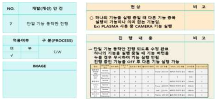 단일 기능 동작 수행