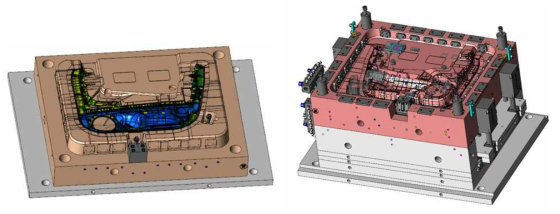 도어트림 인서트 사출금형 3D 모델