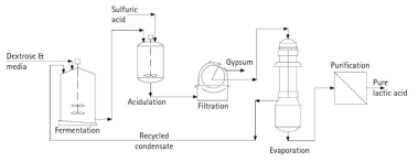 NatureWorks의 젖산 생산 공정도