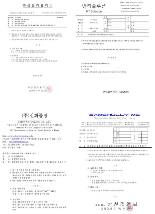 전문 대리점의 제품 공급 요청