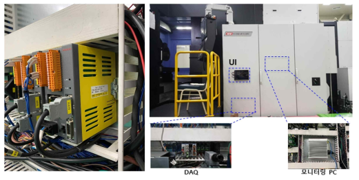 MSU DAQ (좌) 및 장비에 설치된 모니터링 시스템 (우)