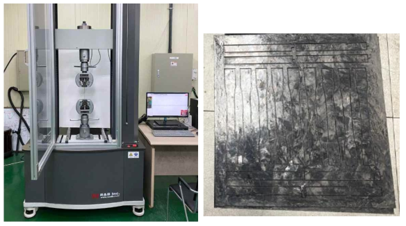 물성시험 사진 및 물성시험 시편
