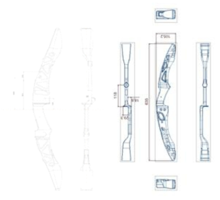 리커브 보우 핸들 설계도