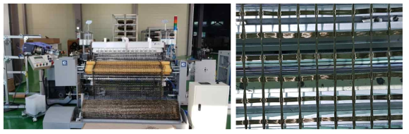 ㈜부성텍스텍 장비 실증 현장 및 탄소섬유 중간재(Grid) 시제품