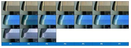 절삭거리별 공구마모상태 비교