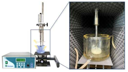 초음파 분산 처리 기기 및 해당 실험 이미지