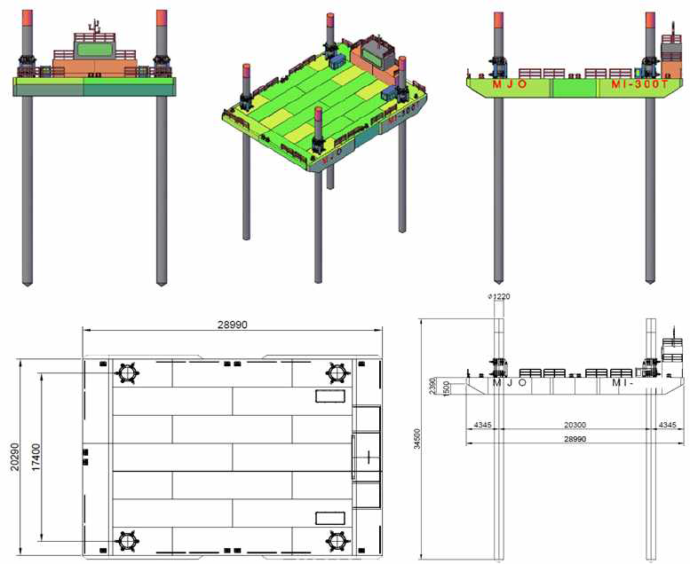 350톤급 잭업 플랫폼 설계 도면(2D/3D)