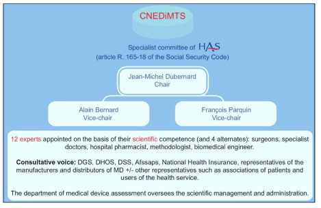 National Committee of Medical Devices and Health Technologies (CNEDiMTS)의 구성