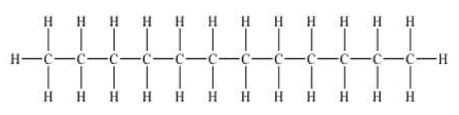 도데칸의 분자 모형