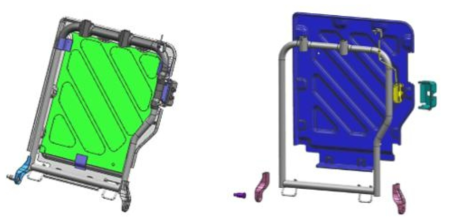 Rear seat back frame 40% 예상 조립 모델