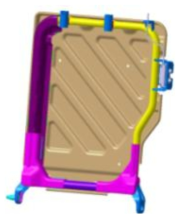 최종 rear seat back frame 40% assembly 최종 모델 고정