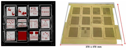 플렉서블 그래핀 집적패널 설계도 및 OLED용 집적패널 기판