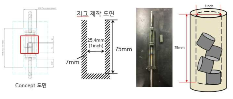 랜덤 크립 지그 도면 및 실 제작품