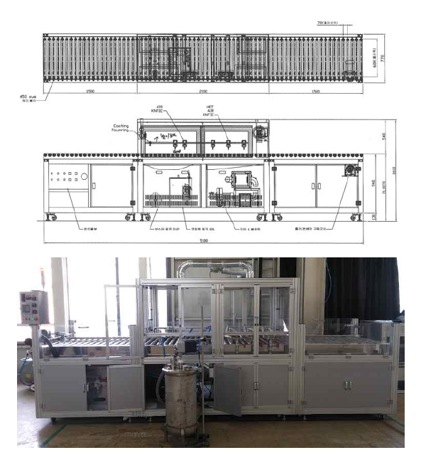 자동화 코팅설비 도면 및 설비 외형