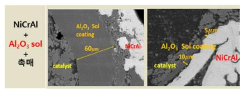 Cubic-NiCrAl(15*15*15)㎜의 PEO 공정 후 촉매 코팅층 분석