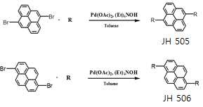 Pyrene을 core로 이용한 발광 재료 합성 방법