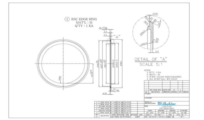 ESC EDGE RING (Type B) 도면