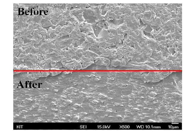 Al2O3 식각 전, 후 표면 형상