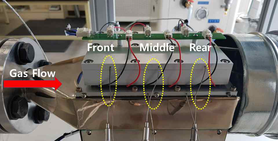 전발전시스템에 부착된 위치별 온도측정용 센서