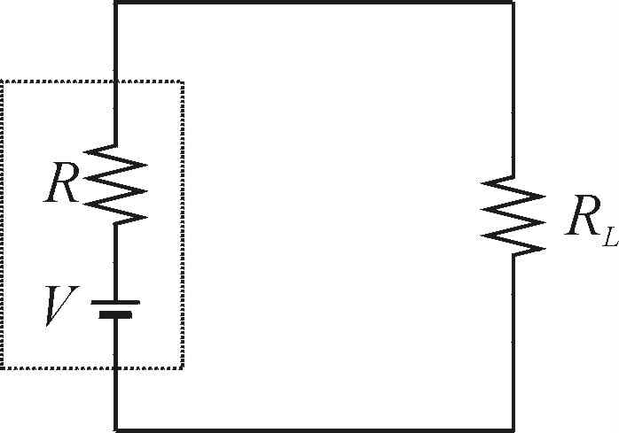 직류 전원에 연결된 부하저항