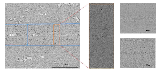 타겟과 타겟 사이 Brazing 계면의 SEM 분석 결과