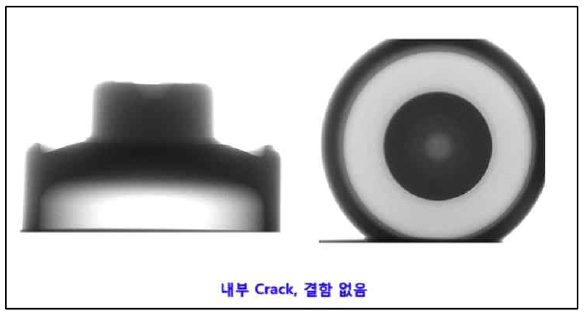 Preform Temp 350℃ T/O 샘플 X-RAY 검사 결과