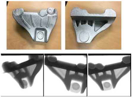 엔지서포트브라켓 시제품 및 x-ray