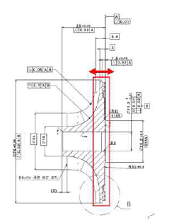 임펠라 가공시 선반척킹으로 인한 두께 조정