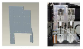 적층식 인공각막 제조 로봇 이송부 브라켓 설계 및 장착 모습