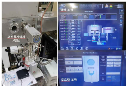 TMP 설치 후 장비 및 장비 조작 화면