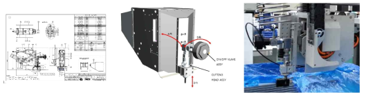 Taper 보정 Tilting Head의 2D&3D 도면 및 시제품