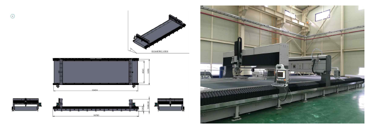 평면가공용 6축 워터젯 가공 시스템 3D 도면 및 시제품
