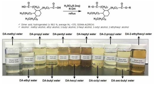 다이머산 알킬에스테르의 합성 및 11종의 다이머산 알킬에스테르