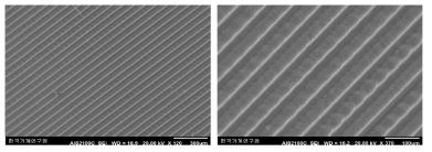 폴리곤 스캐너를 이용한 구리표면의 가공형상(SEM)