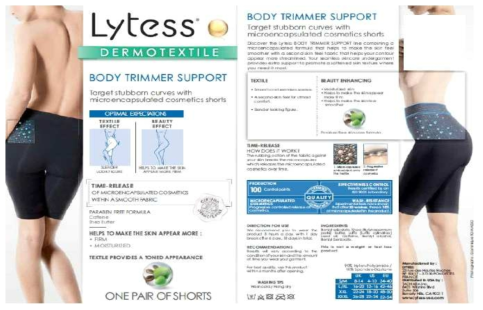 Lytess社 코스메틱 섬유 제품