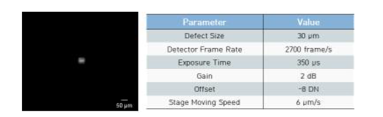 30μm Ti defect image & measurement data