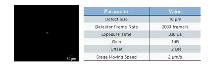 10μm Ti defect image & measurement data