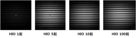 Hybrid input output 알고리즘 반복 횟수에 따른 이미지 재구성