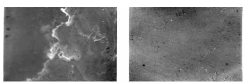 세정 전 (좌) 및 세정 후 (우) pellicle의 IE image (세정 협조: 12세부)