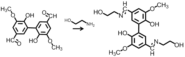 Divanillin-monoethanol amine functionalization