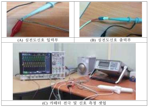 카테터 전극 신호 전달 실험 셋업