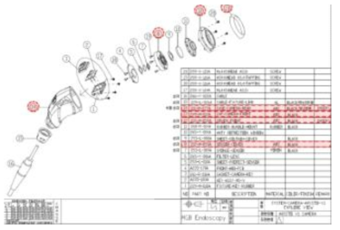 카메라 부품 구성 리스트 및 상세 설계도