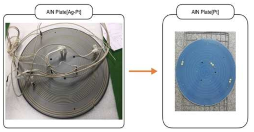 Heater 발열체 AgPt에서 Pt로 개선