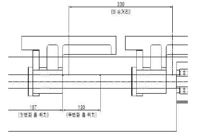 볼 스크류 도면 - 홈 위치 확대