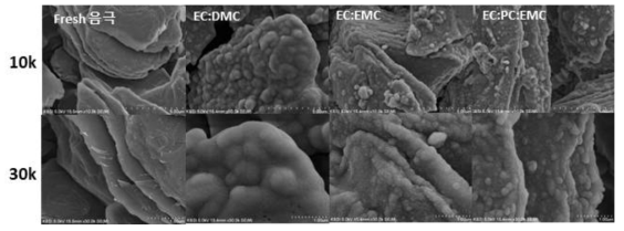 저온 rate 평가 후 음극 SEM 결과
