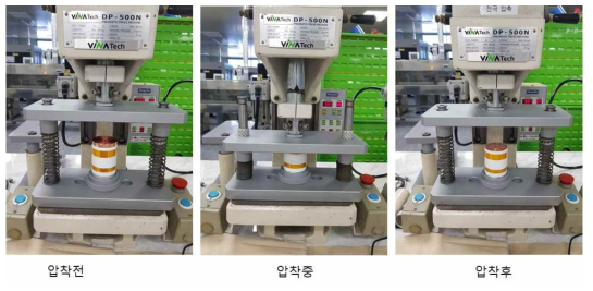 권취소자를 압착하는 공정