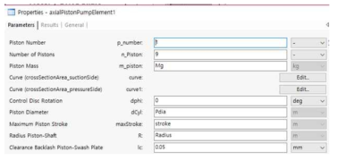 Single piston 모델의 global parameter