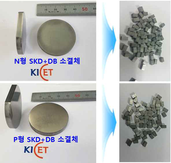 SKD+DB 동시소결체 제작 및 레그 가공