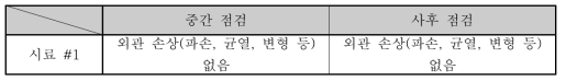 저온 시험 결과